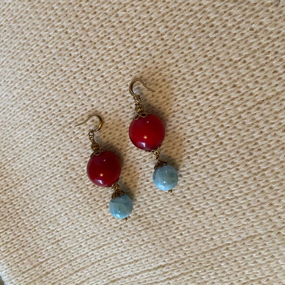 Previously Worn Blue and Red Earring